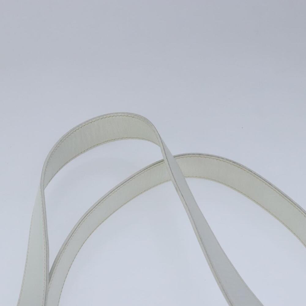 CELINE Ribbon Tote Bag Leather White Black - Picture 8 of 12